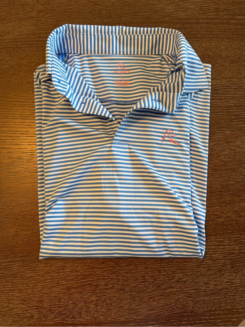 Rhoback Blue & White Striped Polo